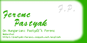 ferenc pastyak business card